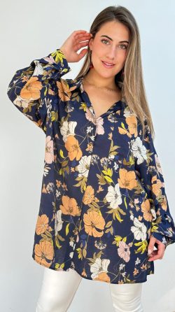 <b> BLUSA OVERSIZE ESTAMPADO FLORAL</b> <h5>COD. W875</h5>