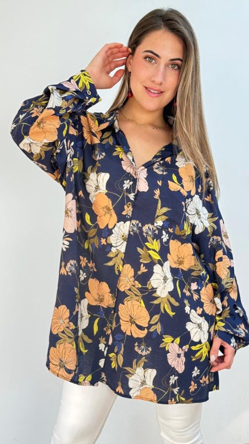 <b> BLUSA OVERSIZE ESTAMPADO FLORAL</b> <h5>COD. W875</h5>