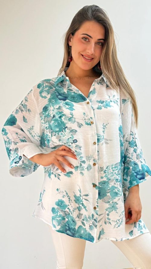 <b> BLUSA OVERSIZE ESTAMPADA CON BOTONES</b> <h5>COD. W1011</h5>