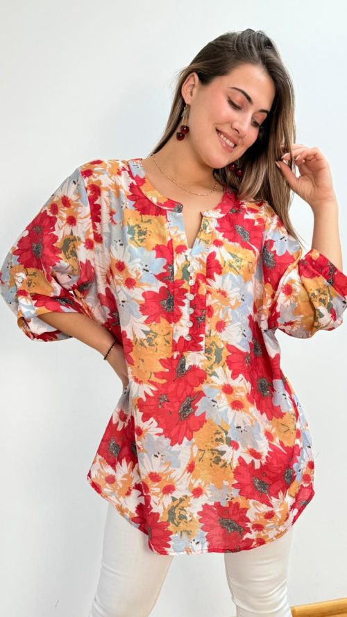 <b> BLUSA OVERSIZE ESTAMPADO FLORAL</b> <h5>COD. V1383</h5>