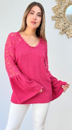 <b> POLERA MANGA ENCAJE</b> <h5>COD.A177</h5>