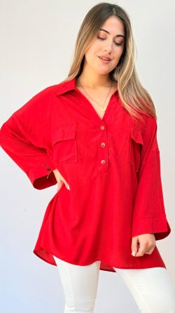 <b> BLUSA OVERSIZE CON BOLSILLOS</b> <h5>COD. 1313</h5>