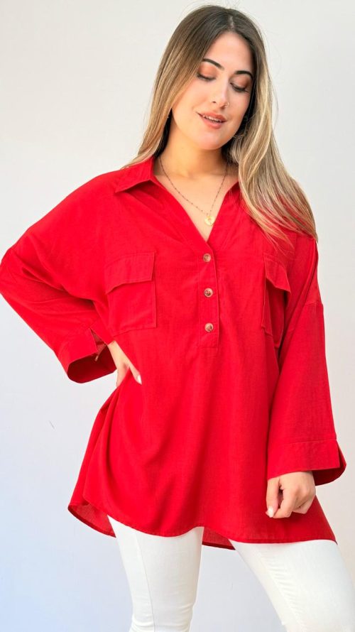 <b> BLUSA OVERSIZE CON BOLSILLOS</b> <h5>COD. 1313</h5>