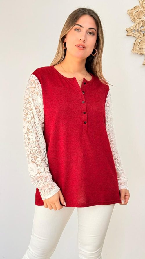 <b> POLERA MANGA ENCAJE</b> <h5>COD. 1172</h5>