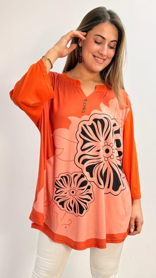 <b> BLUSA OVERSIZE ESTAMPADO FLORAL</b> <h5>COD. w612</h5> - Imagen 2