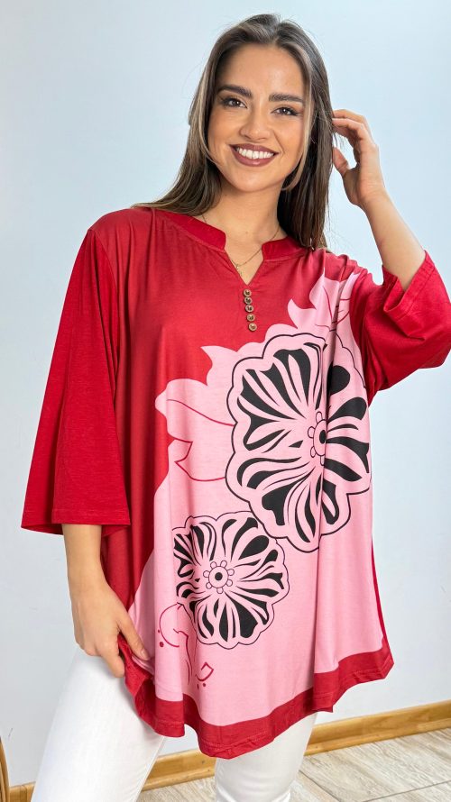 <b> BLUSA OVERSIZE ESTAMPADO FLORAL</b> <h5>COD. w612</h5>