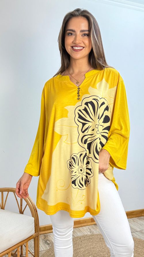 <b> BLUSA OVERSIZE ESTAMPADO FLORAL</b> <h5>COD. w612</h5> - Imagen 4