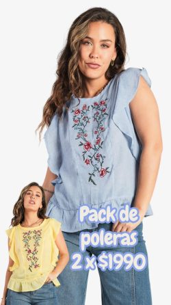 <b> PACK DE 2 POLERAS BORDADAS</b> <h5>COD.605135</h5>