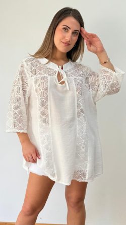 <b> POLERA OVERSIZE CON ENCAJE</b> <h5>COD. W1274</h5>