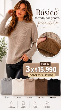<b> PACK 3 SUETER FORRADO</b> <h5>COD.CR</h5>