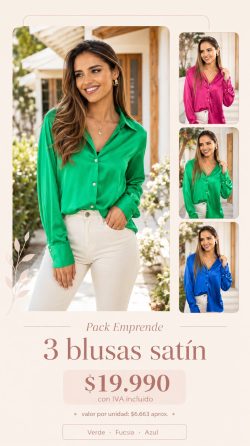<b> PACK 3 BLUSAS SATIN</b> <h5>COD.2615-N</h5>