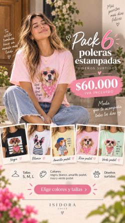 <b> PACK 6 POLERAS ESTAMPADAS</b> <h5>COD.</h5>